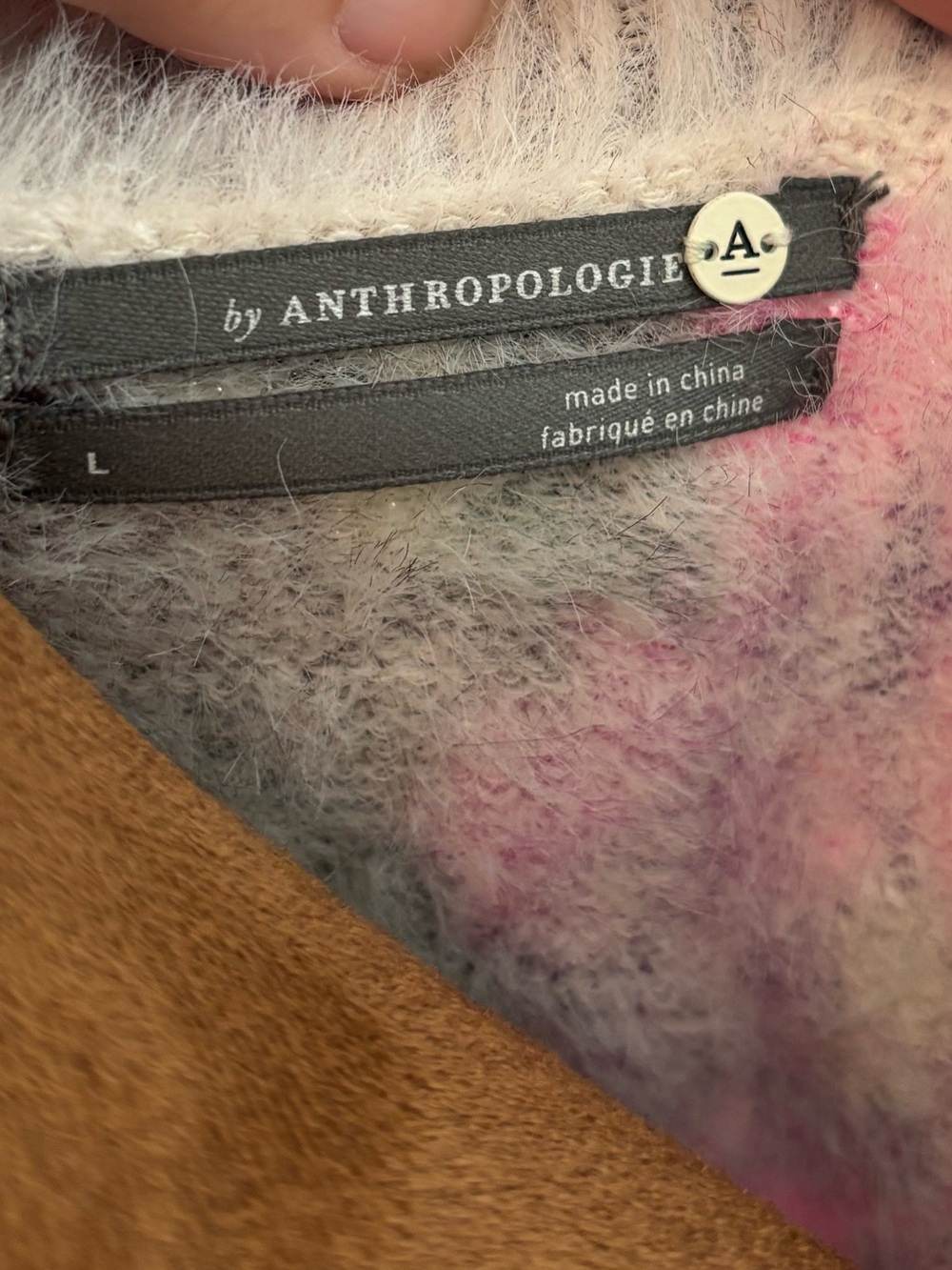 Anthropologie Meadow Rue Ariel Eyelash Floral Fuzzy Knit Sweater Large - Picture 12 of 15